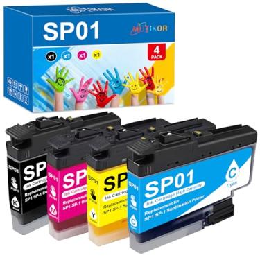 Imagem de Cartuchos de tinta de sublimação compatíveis SP-1 SP01 para impressora a jato de tinta Brother SP01BKS SP01CS SP01MS SP01YS para impressora jato de tinta SP1 SP-1 SP01 (pacote com 4, preto ciano