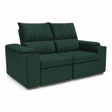 Imagem de Sofá Retrátil Reclinável 2 Lugares 1,90m Boni Veludo Verde - Loja Shee