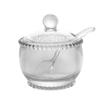 Imagem de Açucareiro com Colher e Tampa de Cristal Pearl 9 x 7,5 cm Wolff