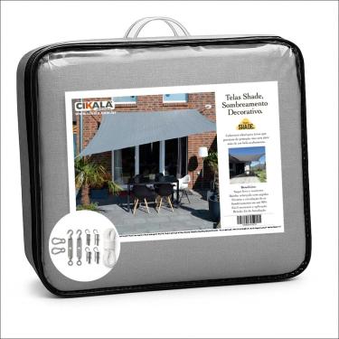 Imagem de Tela Sombreamento Cinza 3x2 Metros para Cobertura e Decorativa