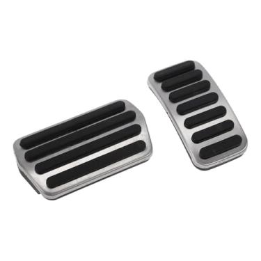 Imagem de Partuto 2 peças de almofadas de pedal automáticas para pedal acelerador de pé para Volvo V60 2011-2017 aço inoxidável prateado