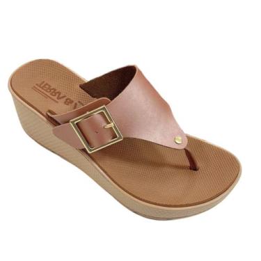 Imagem de Tamanco terra e agua anabela, Rose, Caramelo, 37