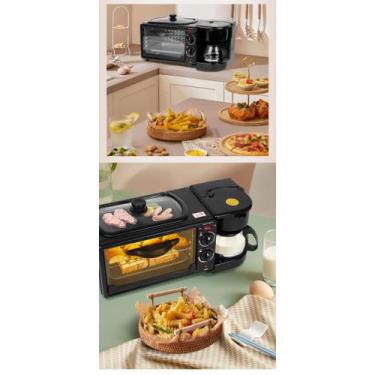 Imagem de Mini Forno 3 Em 1 Cafeteira Multifuncional Compacto Elétrico Grelha - 