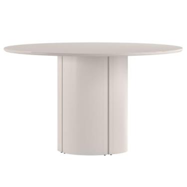 Imagem de Mesa de Jantar Redonda para 6 Lugares 135cm Tampo Mdf com Vidro Serena