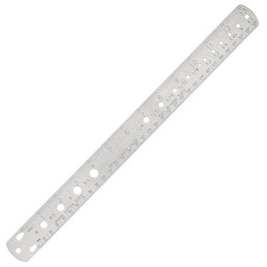 Imagem de BIKEHAND da bicicleta Crank Cotter Pin / rolamento de esferas / Spoke Comprimento / bico do Tamanho de medição dupla face Métrico Imperial aço inoxidável Régua calibre Ferramenta de 13 polegadas / 330 milímetros