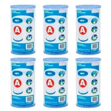 Imagem de Kit 06 Cartuchos Refil Tipo A Filtro Intex Bomba 2006 3785