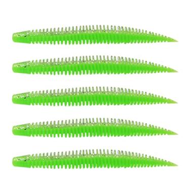 Imagem de 10 peças/lote isca artificial, isca macia de cauda de pino de larva 80 mm 2,3 g isca macia de silicone de duas cores iscas de água doce
