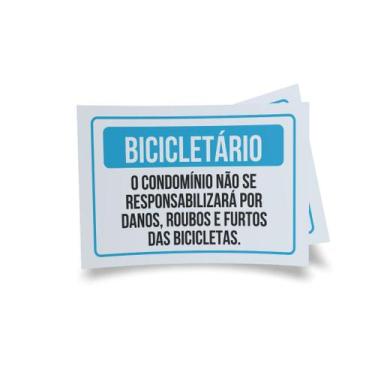 Imagem de Kit 3 Placas sinalização 15x21cm EM PVC PL(263) - Tema: Bicicletário -