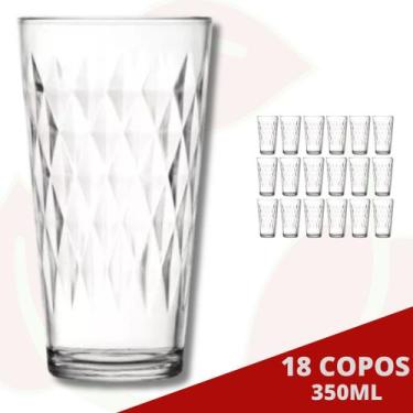 Imagem de 18 Copo de Vidro Vitrage Transparente 350ML Nadir Suco Água - NADIR FI