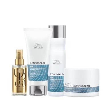 Imagem de Wella BlondorPlex Care Line Sh 250ml + Cond 200ml + Masc 150ml + Óleo 
