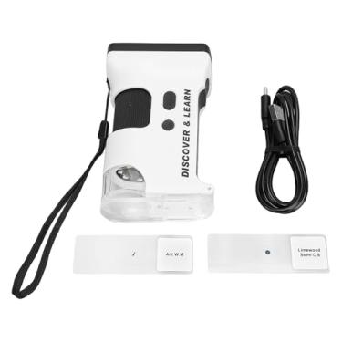 Imagem de Crianças Microscópio portátil 2.7in HD Screen 800x Microscópio digital portátil USB com luzes LED ajustáveis ​​para experimentos científicos Exploração ao ar livre
