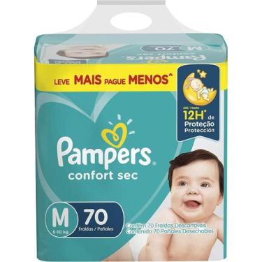 Imagem de Kit c/ 3 Fralda Pampers Confort Sec Super M 70 unidades