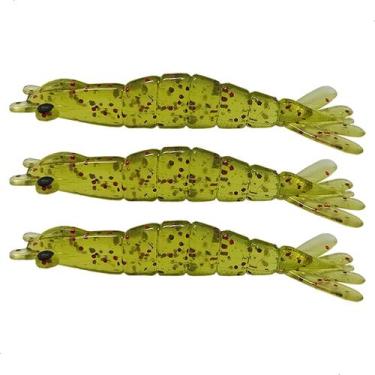 Imagem de Kit 3 Iscas Camarão Artificial 9cm - Pesca Robalo Tucunaré Corvina  - 