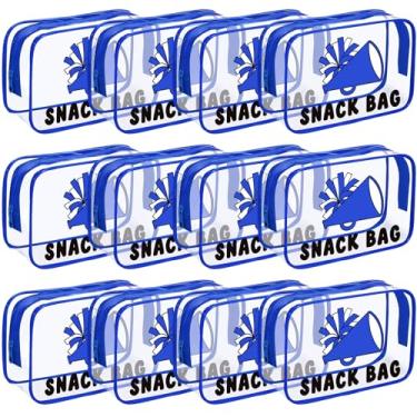 Imagem de Yeyeplum 12 unidades de sacos de lanche de torcida para presentes de equipe, sacolas de lanche de PVC à prova d'água bolsa transparente com zíper para presentes de equipe de torcida brindes de festa