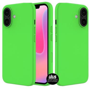 Imagem de Capa Capinha Anti Impacto Para iPhone 16 Silicone Aveludado Premium (VERDE LIMAO)