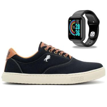 Imagem de Kit de Sapatênis Masculino Casual Polo Esporte Fino Costurado + Relógi