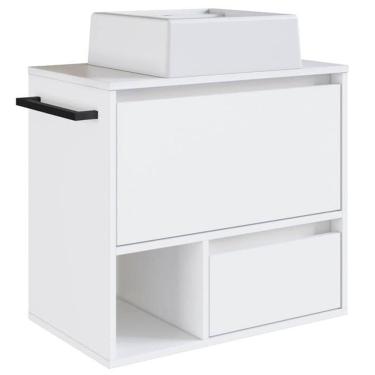 Imagem de Gabinete De Banheiro Com Cuba 01 Porta 60cm Branco PRODDY