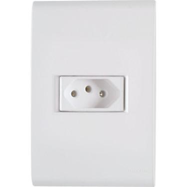 Imagem de Conjunto 4x2 Com 1 Tomada 2p+t Tramontina Liz 10 A 250 V Branco Tramontina