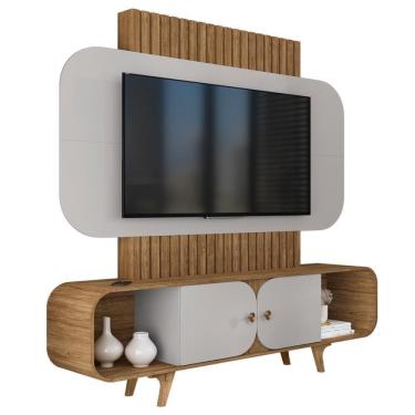 Imagem de Estante Home Tv 75 Pol 180 Cm Embau Cinamomo Off White Bechara