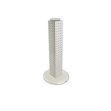 Imagem de Azar Displays 700227-WHT Torre Pegboard de quatro lados 10 cm L x 61 cm A com base giratória de 23 cm, branca