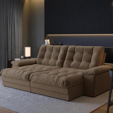 Imagem de Sofá Houston Retrátil Reclinável 3 Lug Suede 2,1m Abt 1,4m