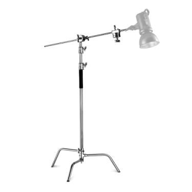Imagem de HollyWave Suporte Refletor em Aço Inoxidável com Braço Lança - Estabilidade Profissional para Iluminação, Fotografia e Filmagem