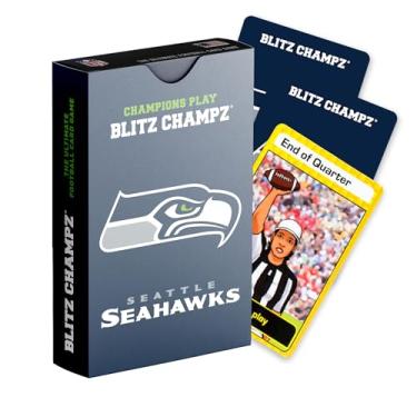 Imagem de Blitz Champz Seattle Seahawks Card Game | Football Card Game (Ages 7+) | Fun Family Game | Party Game | Gifts for Football Fans | Card Game for Kids | Card Game for Adults (Seattle Seahawks)