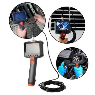 Imagem de Câmera de inspeção industrial com cabo 5m, tela IPS 4,3", resolução full hd 1080p, iluminação LED e bateria recarregável 2000mAh