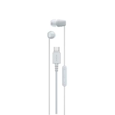 Imagem de Sony Plugue USB-C IER-EX15C, fones de ouvido intra-auriculares com fio para telefones iPhone e Android, com botão multifuncional integrado, controle de volume e microfone, suporta dispositivos de