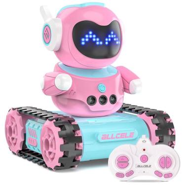 Imagem de Robô Infantil ALLCELE LED RC, Brinquedo de Controle Remoto para Meninas com Walkie Talkie, Programação, Música, Demonstração e Função LED.