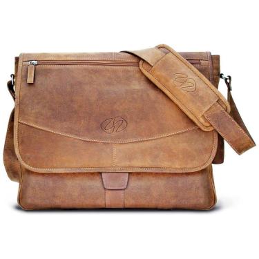 Imagem de Bolsa Maleta de Couro Masculina para Laptop, MICHAEL SANTORO DESIGN, Marrom
