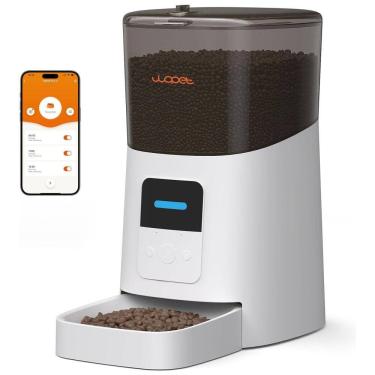 Imagem de Comedouro Automático 6L para Cães e Gatos, Controle por App, WOPET, Branco