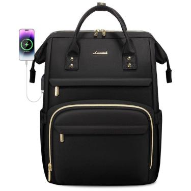 Imagem de Lovevook Mochila Feminina para Laoptop com Porta USB, Preta