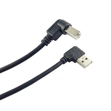 Imagem de Seadream Cabo de impressora angular; 2 pacotes USB 2.0 de ângulo duplo tipo A macho para cabo macho tipo B; cabo USB de ângulo reto A/B, cabo de impressora USB 2.0 de ângulo reto, 50 cm