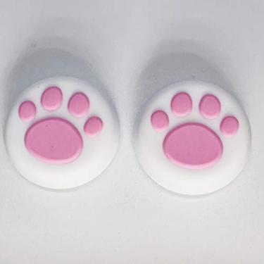 Imagem de 2PCS Analog Stick Thumb Stick Grips Thumbsticks Joystick Cap for PS5 PS4 Slim Pro PS3 Xbox one Xbox 360 PS2 Xbox one X S Elite DualShock 4 Switch Pro Wii U Controller White-Pink Paw