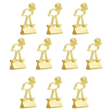 Imagem de Grampos de papel pequenos em forma de flamingo, Hdtyyln 10 peças de clipes de fichário de papel colorido dourado, clipes de escritório, mini clipes de fichário de cores sortidas, clipes pequenos para