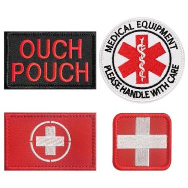 Imagem de ZESION Remendo Medic Cross Moral, Remendo Morável de Primeiros Socorros Perfeito para IFAK Tático, Gancho Tático e Loop EMT Patches 4 Pacotes para Mochilas de Transporte de Placa IFAK/Circular