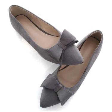 Imagem de Sapatos rasos SAILING LU Pointed Toe para mulheres, cinza, tamanho 6.5
