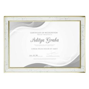 Imagem de Moldura Porta Diploma A4 Detalhe Marmorizado Metálico 5454 - Livon