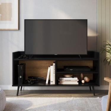 Imagem de Rack Retro para Tv 50 Polegadas com 2 Prateleira Sala - Plasmóbile