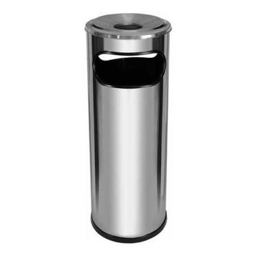 Imagem de Cinzeiro Lixeira Em Aço Inox Com Aro Em Aluminio 30L