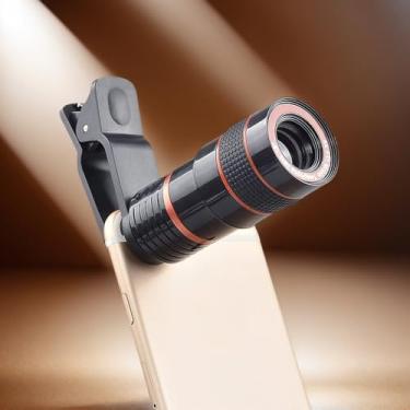 Imagem de Lente teleobjetiva 8X, acessório de câmera com zoom para smartphone, fotografia de longa distância, compatível com viagens, 1 peça (preta)