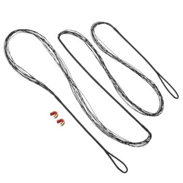 Imagem de Substituição de corda de laço, corda de arco recurva de 12 fios com ponta de encaixe para arco recurvo tradicional AMO de 150 cm, preto