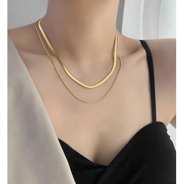 Imagem de Colar de ouro para mulheres, colar com pingente de zircônia cúbica banhado a ouro 18K, joias delicadas de aço inoxidável, presentes de aniversário dos namorados para ela, lindos e delicados colares