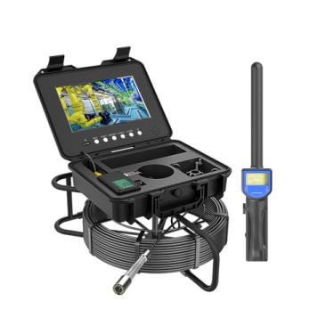 Imagem de Câmera para Inspeção de Esgoto com Localizador, Cabo de 7 mm, Monitor HD de 10,1", Câmera para Inspeção de Tubulações e Esgotos com Gravação DVR, Boroscópio Industrial IP68,50M