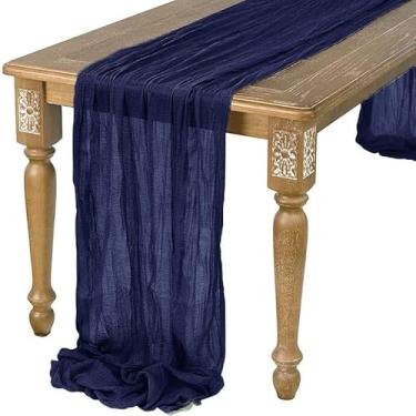 Imagem de Caminho de mesa 89 x 178 cm gaze de gaze com rugas para decoração de casamento drapeado, corredor de peça central de evento de gaze, recepção de chá de panela, festa de férias