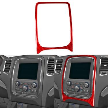 Imagem de Painel de tela de navegação do console central, visor de rádio, capa de moldura surround, acabamento interno, adesivo premium, capa de acessórios de fibra de carbono macia de qualidade real compatível