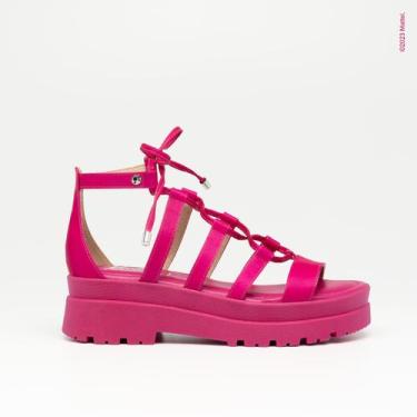 Imagem de Sandália Barbie Anabela Médio Rosa Metal - Piccadilly, 33