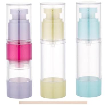 Imagem de Segbeauty Dispensador de bomba Airless pequeno de 28 g para artigos de higiene pessoal, 3 recipientes de loção de viagem recarregáveis para líquidos, frascos vazios de bomba de vácuo de 30 ml para