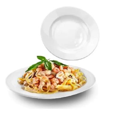 Imagem de Prato Fundo Branco Melamina Hotel Buffet Restaurantes 20cm